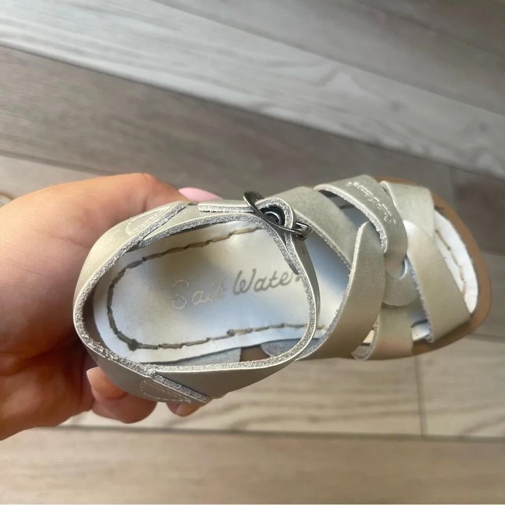Salt Water Stylish Kids Sandals in Silver